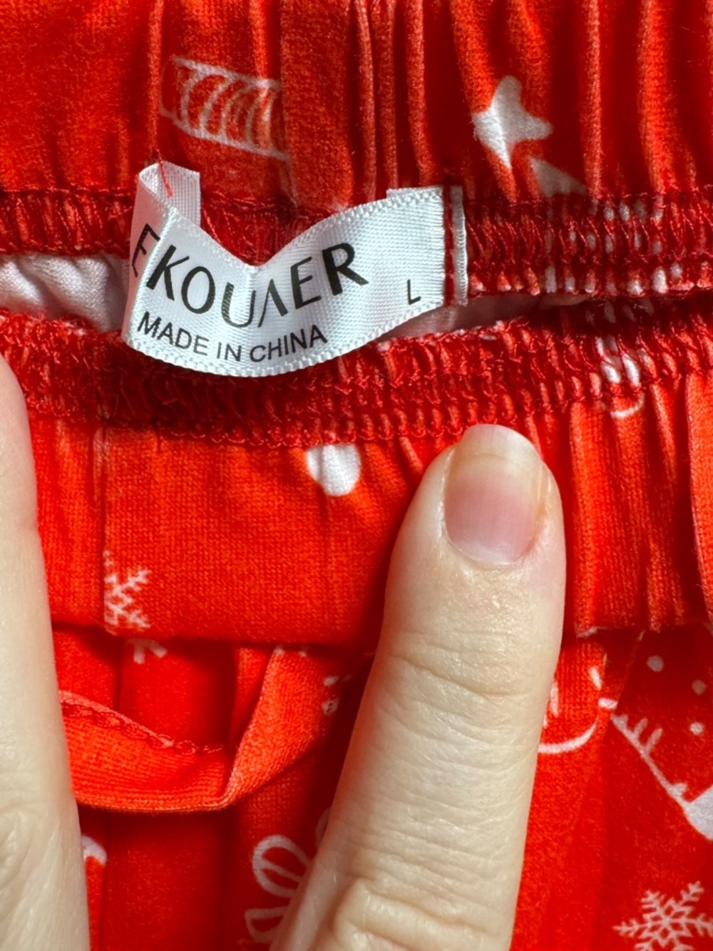 Ekouaer Christmas Pajama Pants Womens L Red Gingerbread Holiday Lounge - Picture 4 of 10